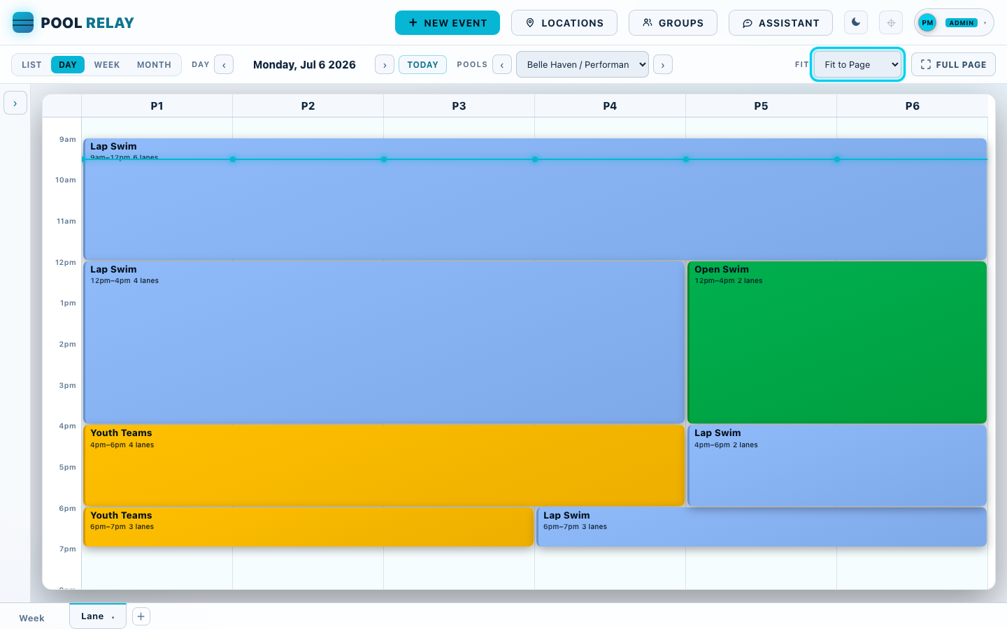 Fit the calendar to the window
